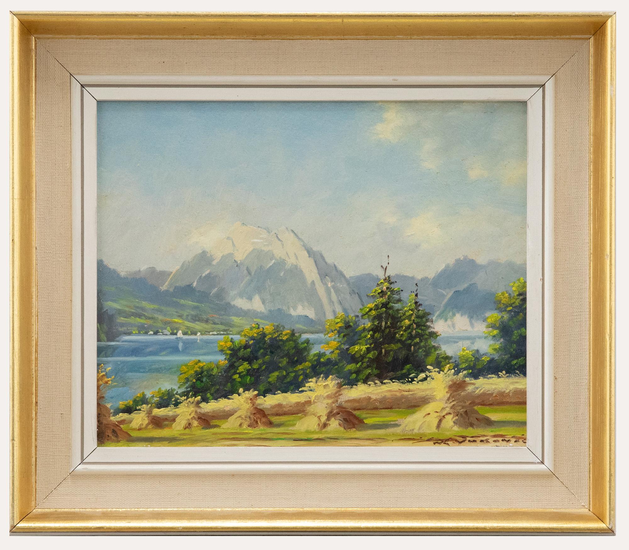 Unknown Landscape Painting - Karl Vukovic (1897-1973) - Framed Mid 20th Century Oil, Traunsee