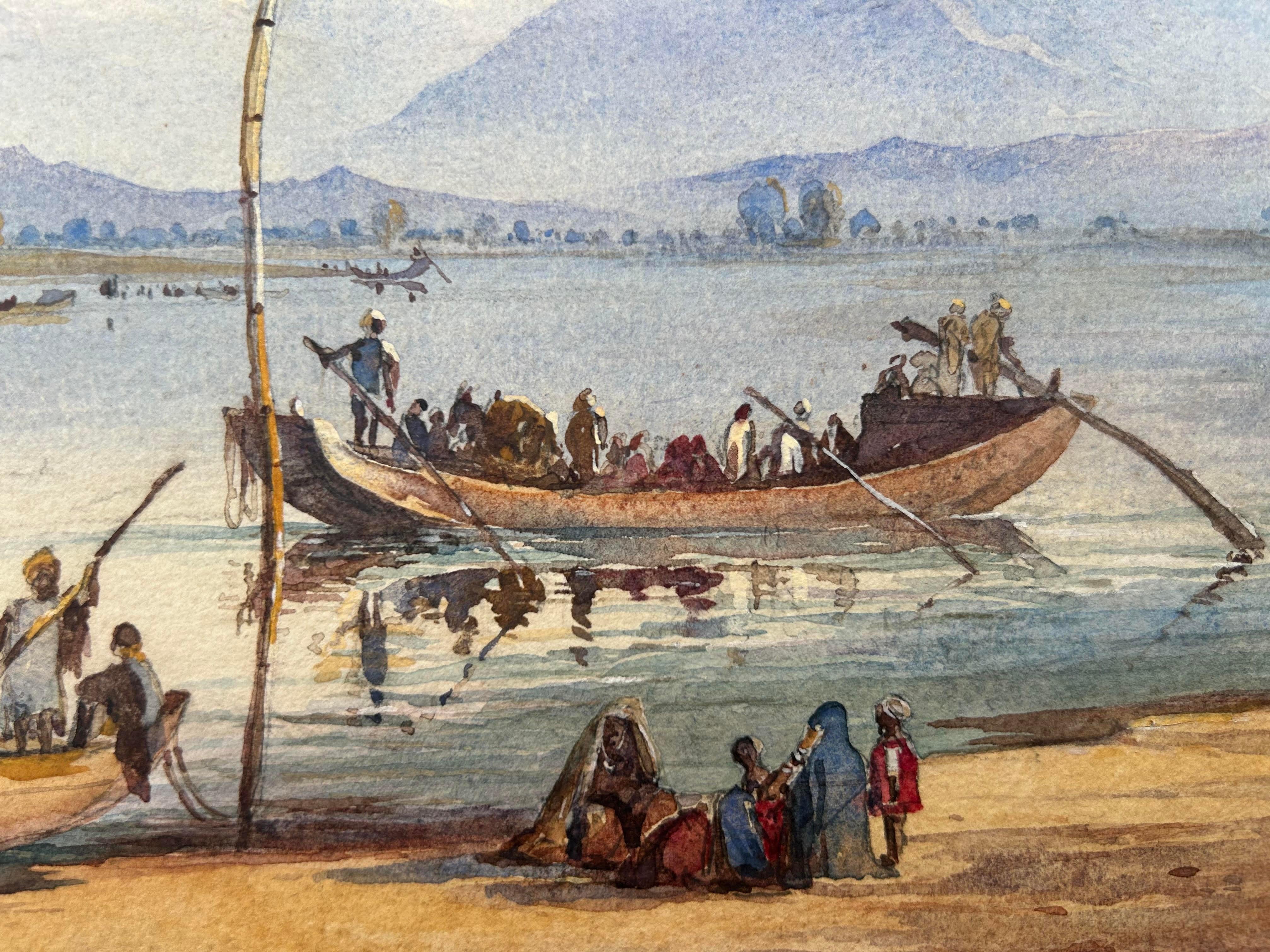 India XIX sec. Acquerello Charles Stewart Hardinge Montagne del lago del Kashmir 4