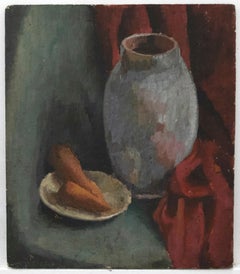 Katheryn Mitcheson, doppelseitiges Sofa  Mitte 20. Jahrhundert Öl, Krug und Karotten
