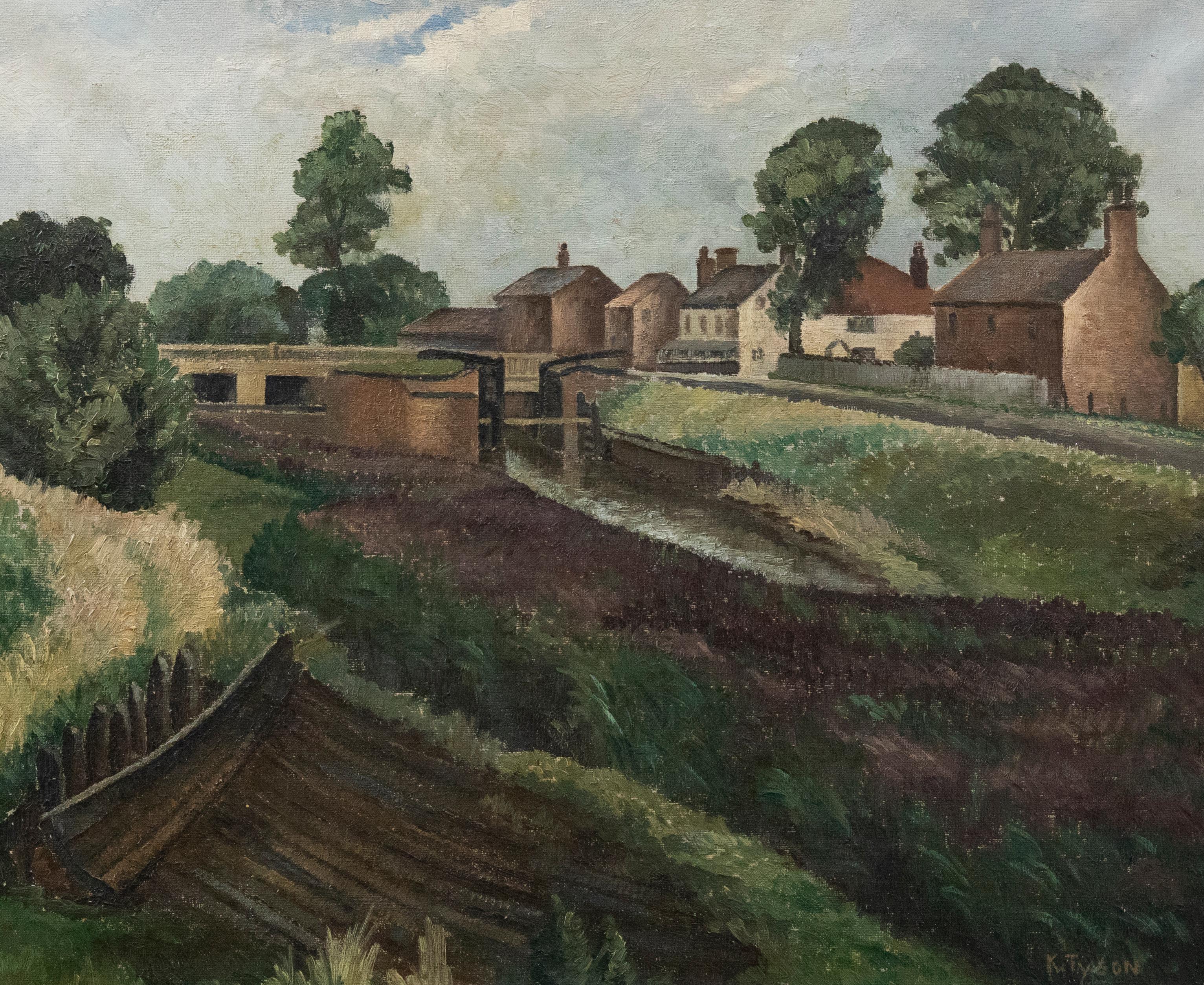 Unknown Landscape Painting - Kathleen Tyson (1898-1982) - 20th Century Oil, Looking Towards the Lock Gate