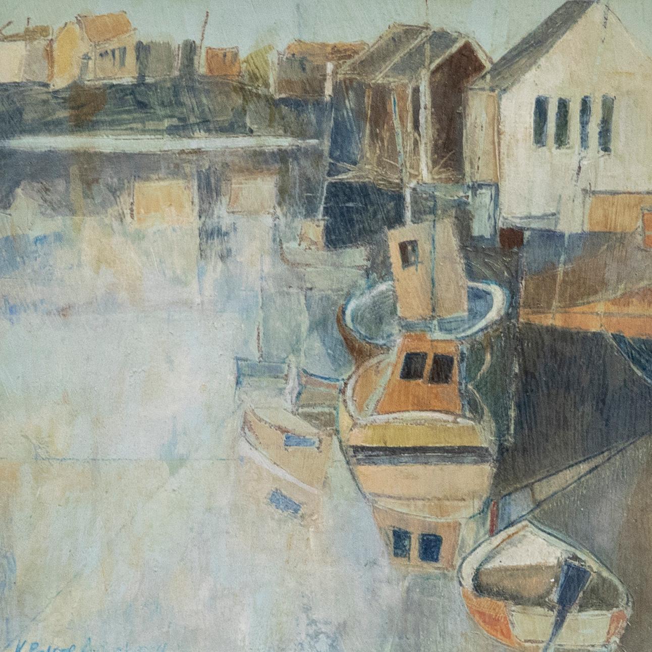 Kathy Pascoe Armstrong - Gerahmtes Contemporary Öl, Stille Wasser – Painting von Unknown