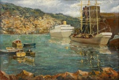 Kay Cathcart - Gerahmtes Öl von 1936, Madeira Harbour