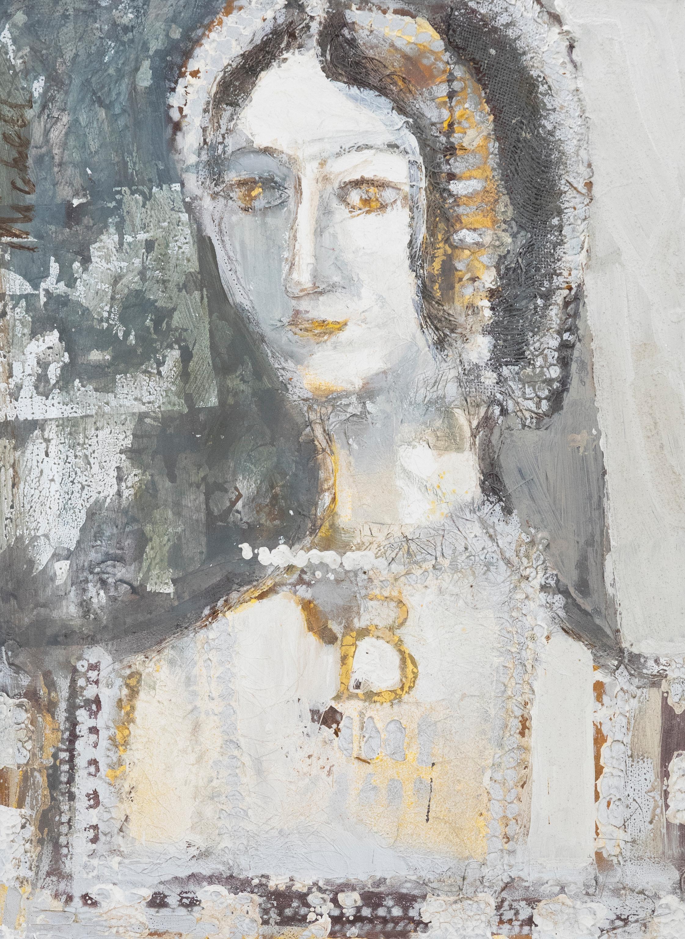 Unknown Portrait Painting - Keith Michell (1926-2015) - 20th Century Oil, Anne Boleyn