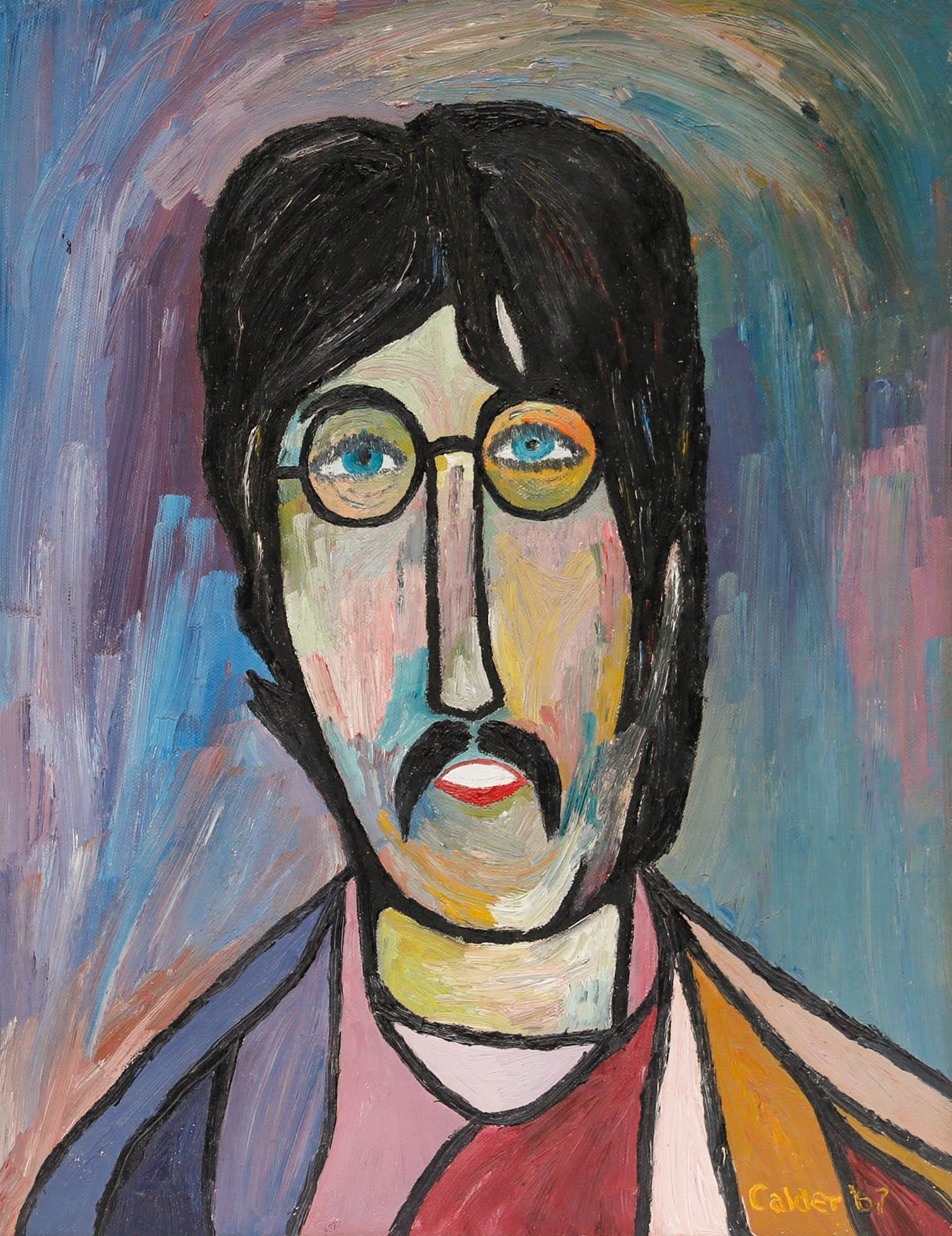 Ken Calder - Mid 20th Century Oil, John Lennon I - Painting by Unknown