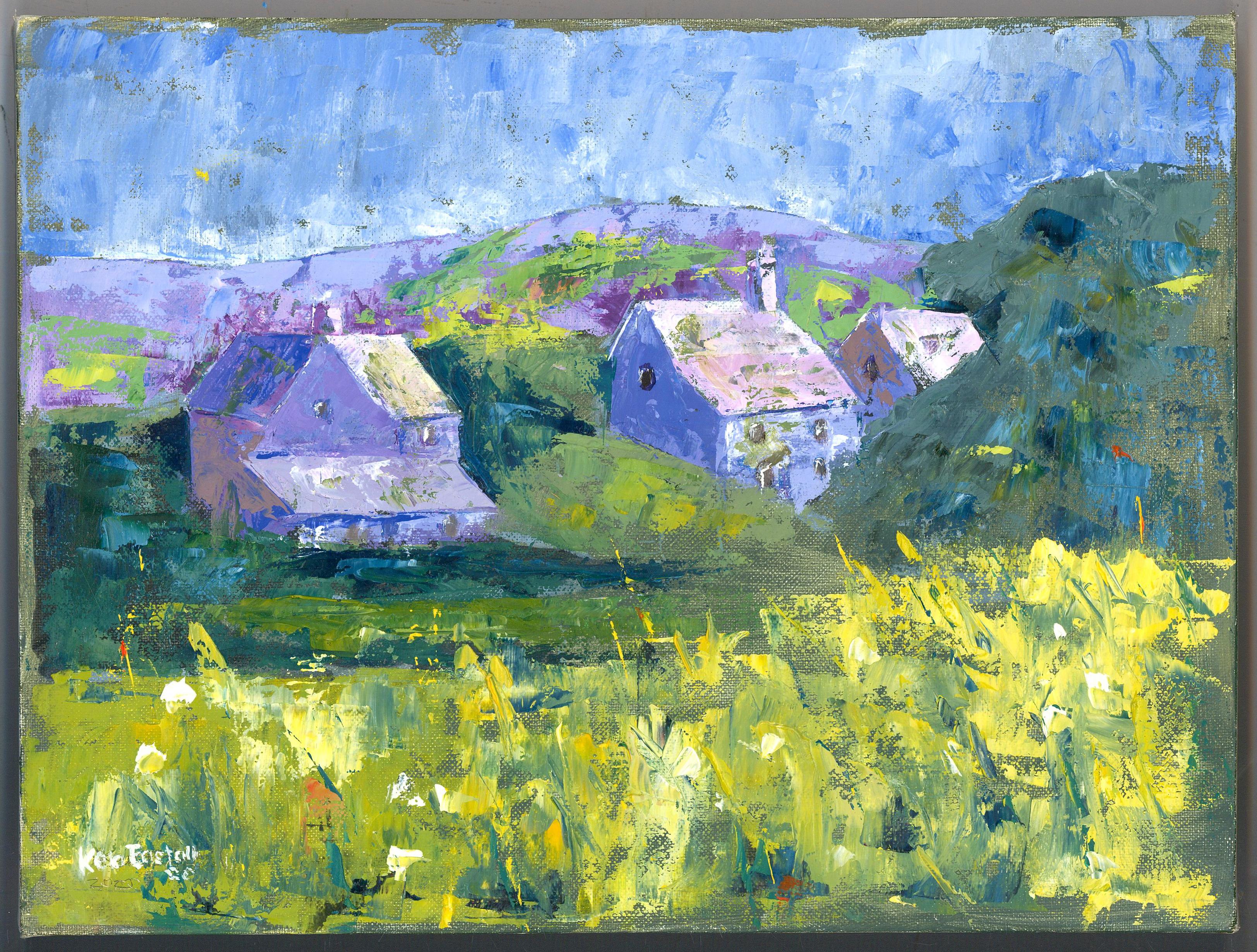 Ken Eastall - Huile contemporaine, Vue d'enfermement - Painting de Unknown