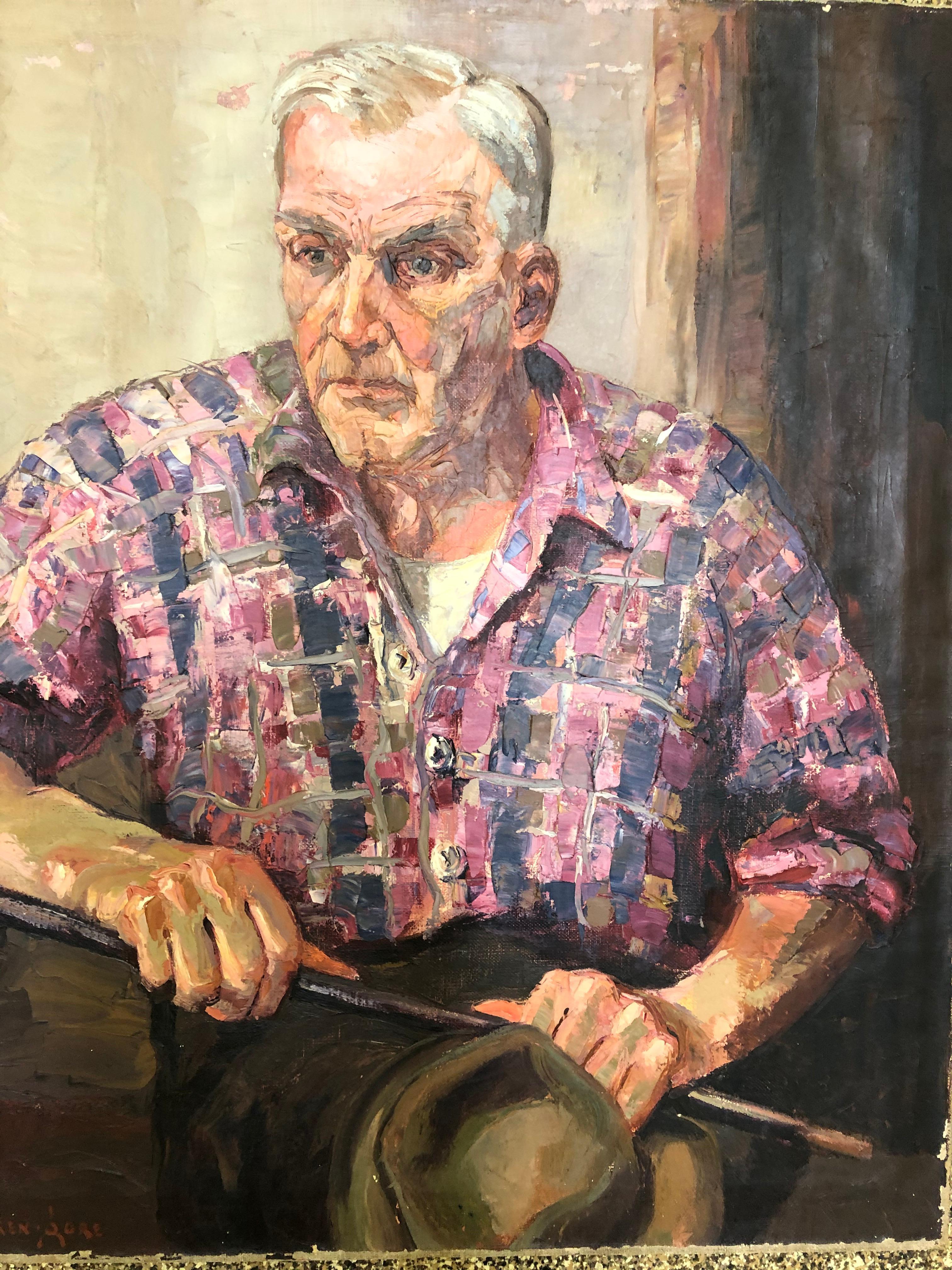 Unknown Portrait Painting - Ken Gore Portrait  "The Old Fisherman"