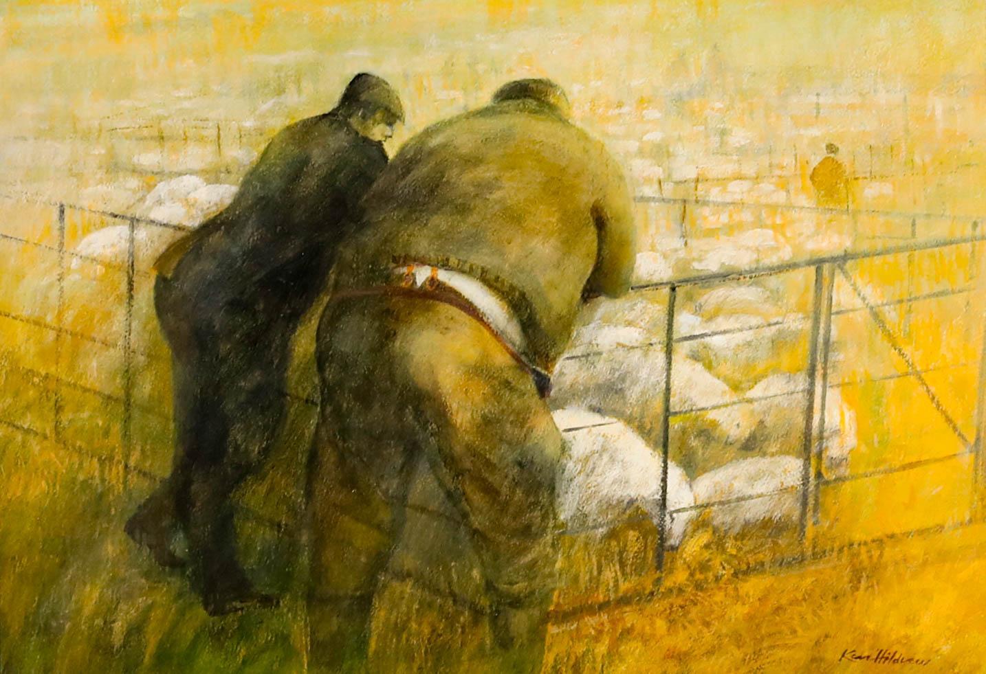 Ken Hildrew (geb.1934) - 20. Jahrhundert Acryl, Gespräch Yarde Down-Exmoor – Painting von Unknown