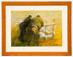 Ken Hildrew (geb.1934) - 20. Jahrhundert Acryl, Gespräch Yarde Down-Exmoor