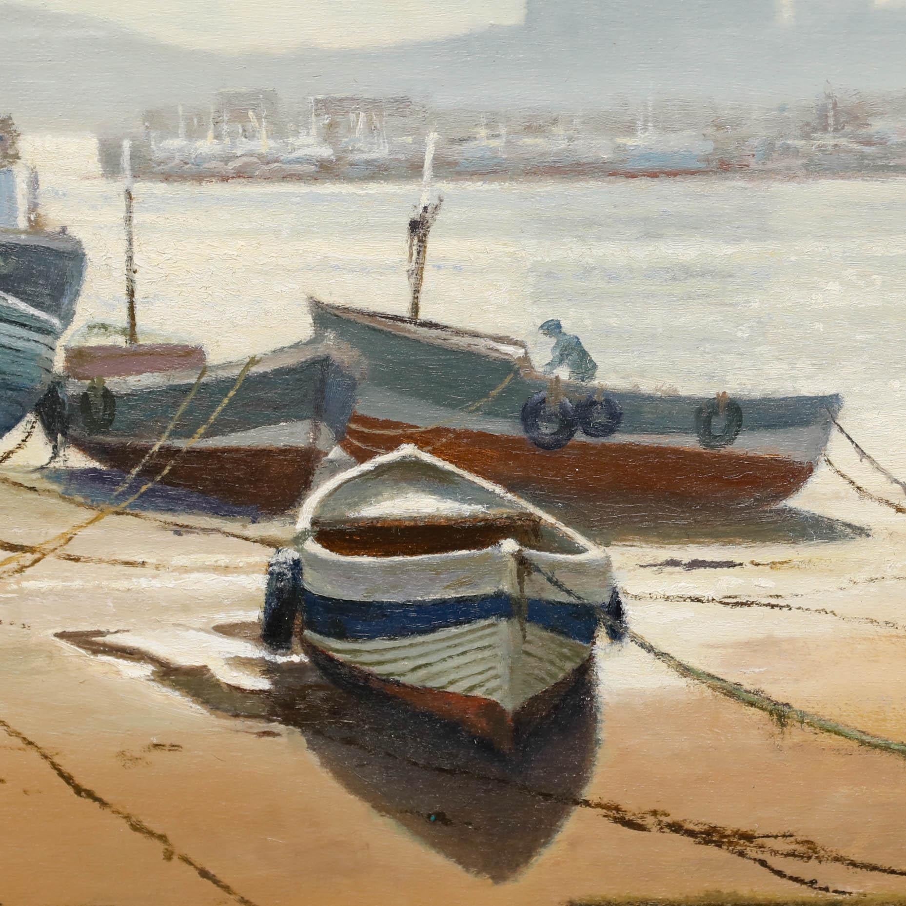 Kenneth Raymond Denton (1932-2024) - Gerahmtes Ölgemälde, Winter-Sonnenlicht, Scarborough im Angebot 1