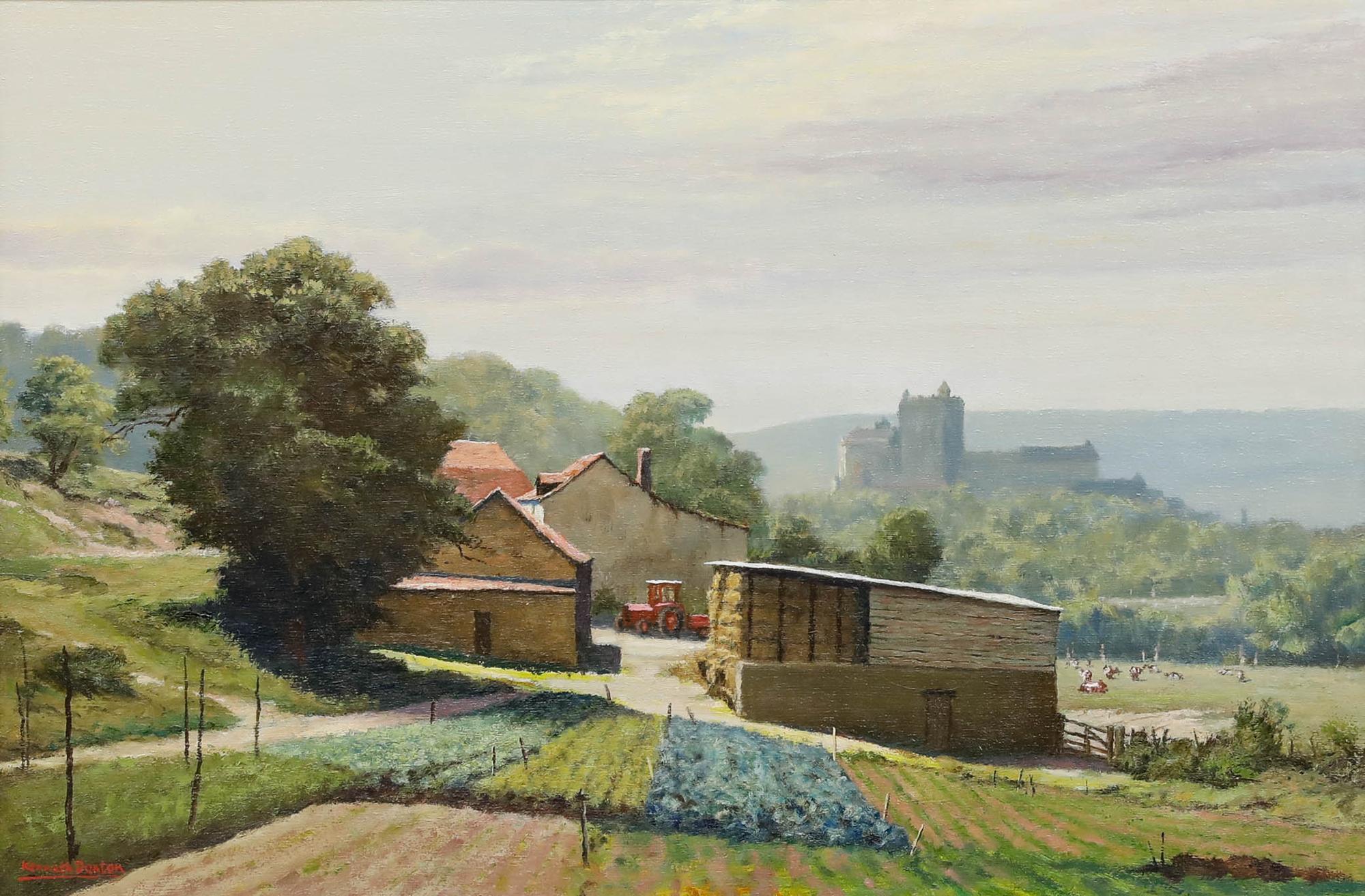 Kenneth Raymond Denton (1932-2024) - Öl, Bauernhof bei Beynac, Dordogne – Painting von Unknown