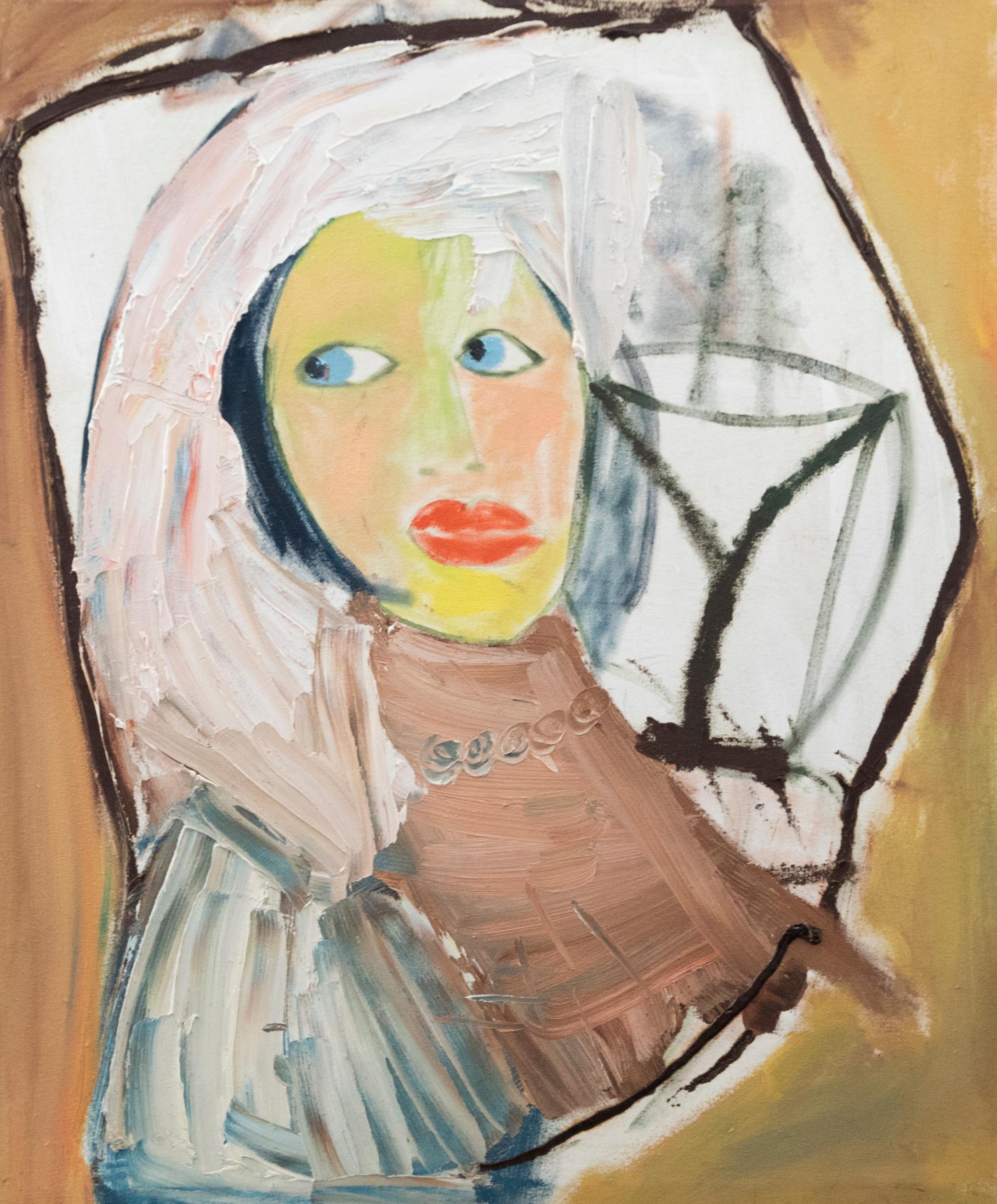 Unknown Portrait Painting - Kerstin McGregor (1962-2012) - Contemporary Oil, Martini Girl