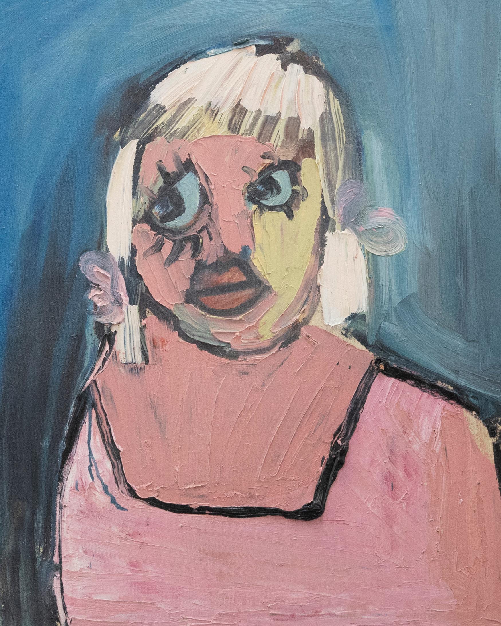 Unknown Portrait Painting - Kerstin McGregor (1962-2012) - Contemporary Oil, Pretty in Pink