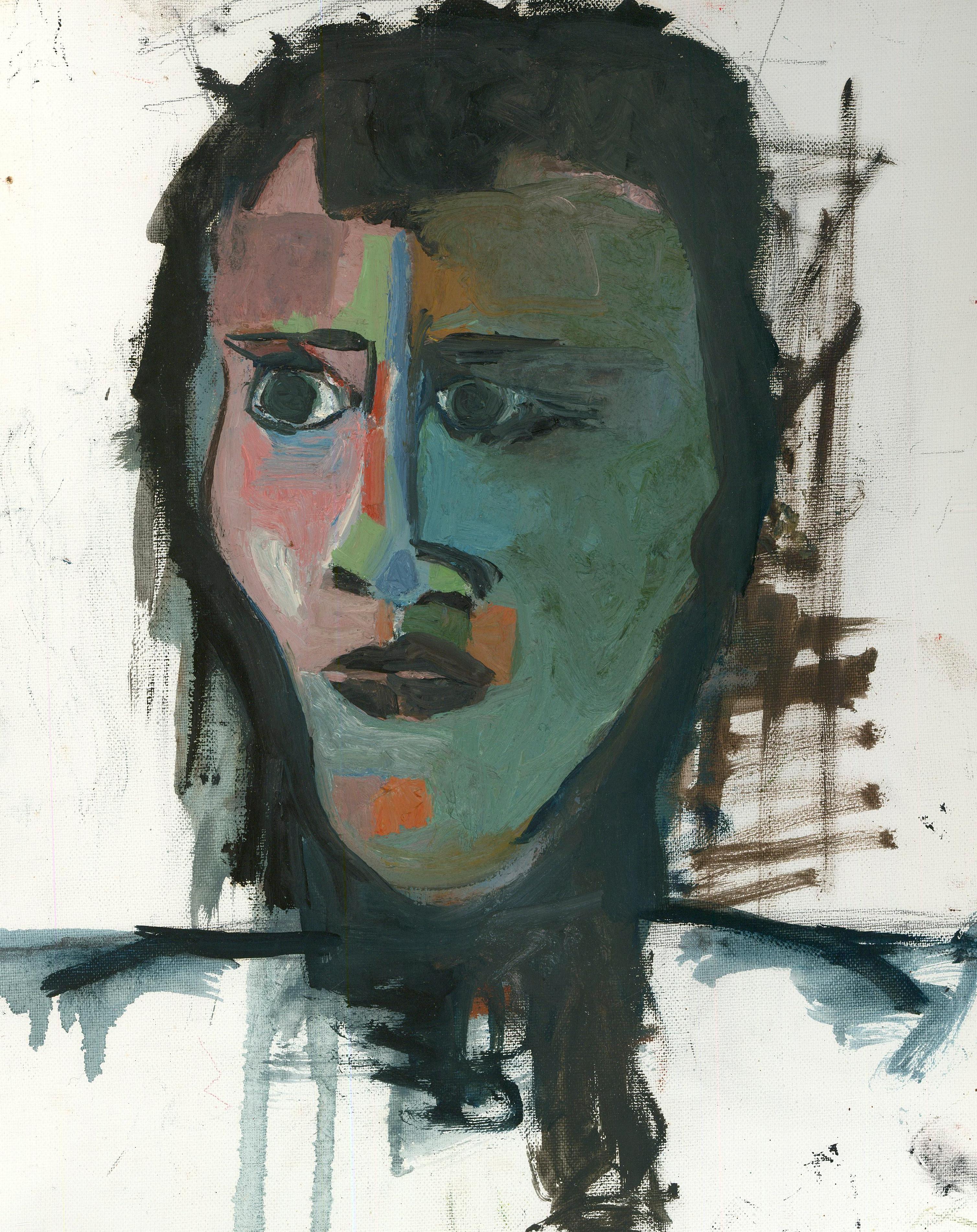 Unknown Portrait Painting - Kerstin McGregor (1962-2012) - Contemporary Oil, The Mask