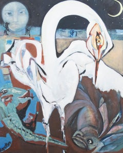 Kerstin McGregor (1962-2012) - Contemporary Oil, The Night Egret