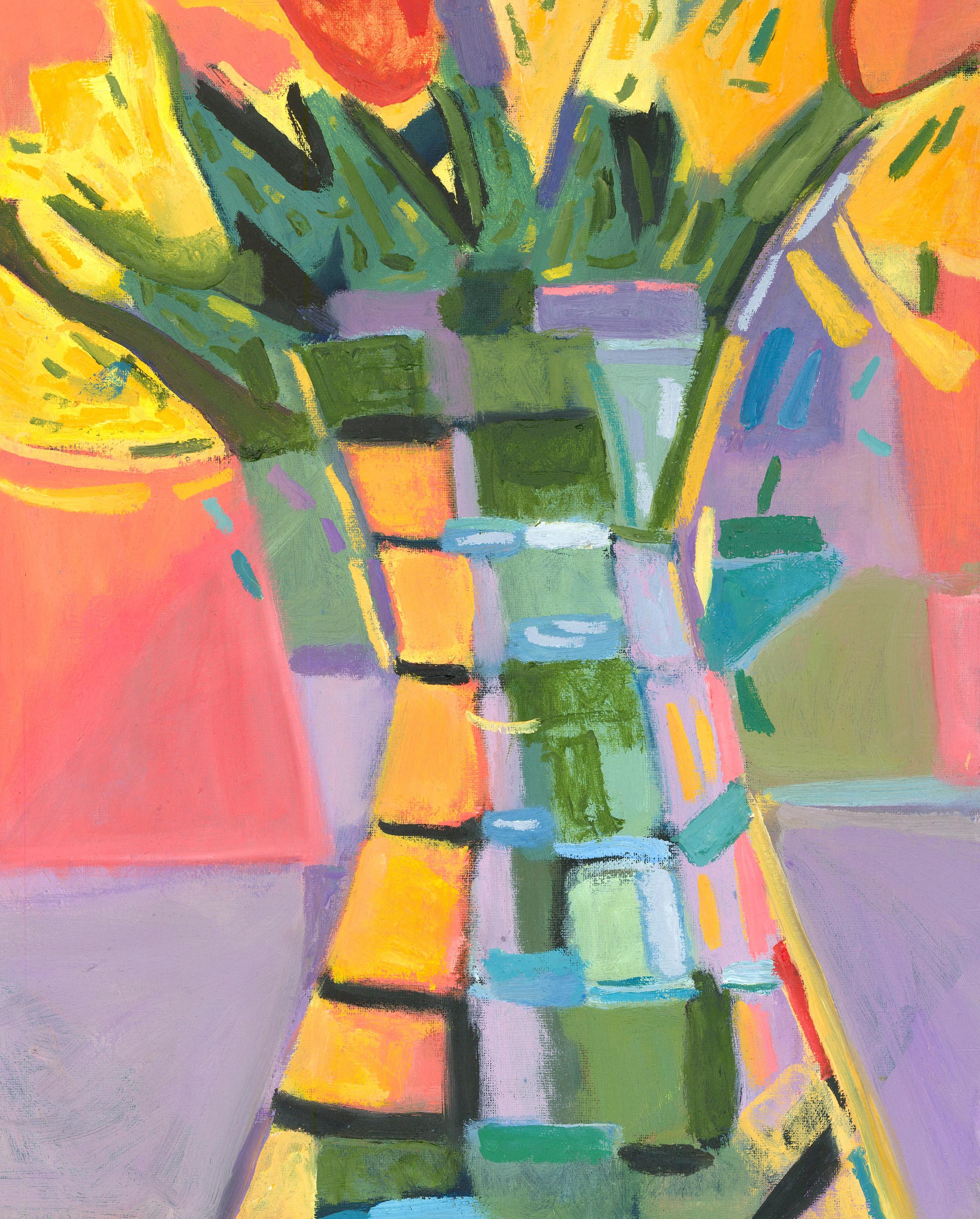 Unknown Still-Life Painting - Kerstin McGregor (1962-2012) - Contemporary Oil, The Tulip Vase