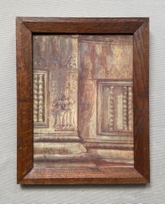 Khmer Temple, Sketch On Panel, Early 20th Century