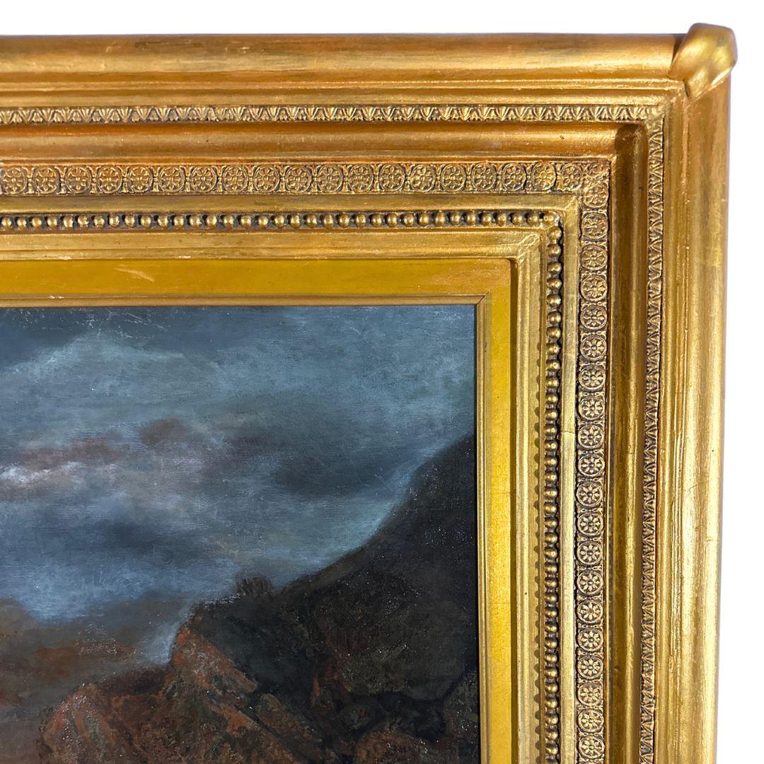 Peinture à l'huile réaliste académique d'un étudiant de l'école française - Kidnapped by the Raiders  Toile en vente 2