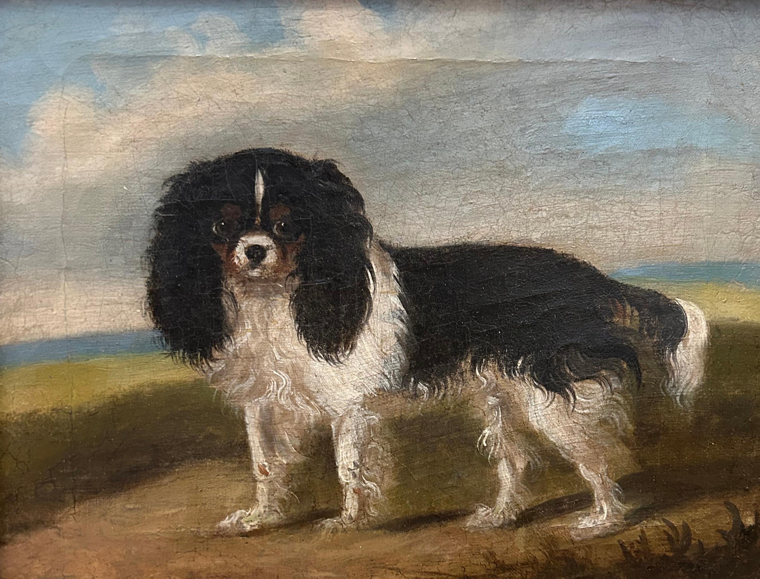 King Charles Spaniel Diptych, 19th century oil on canvas 6