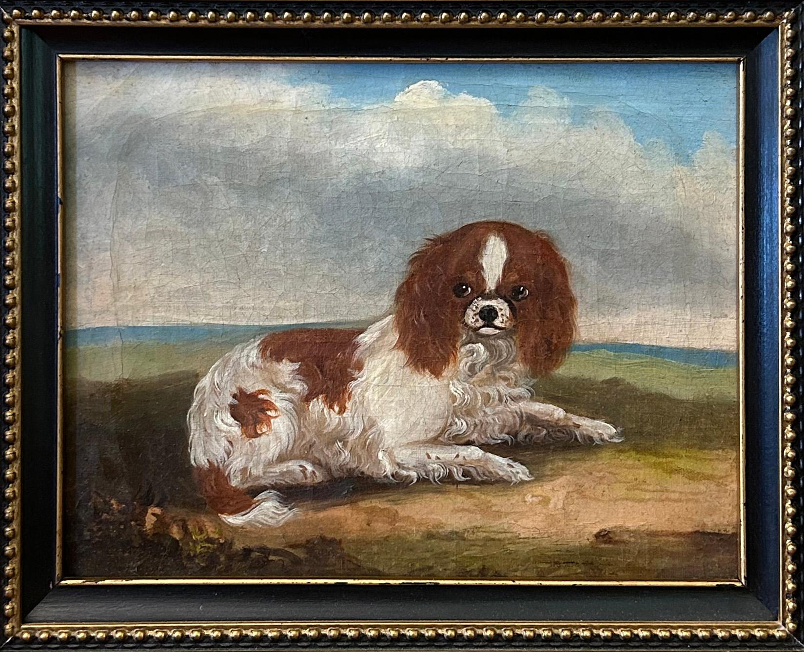 King Charles Spaniel Diptych, 19th century oil on canvas For Sale 1