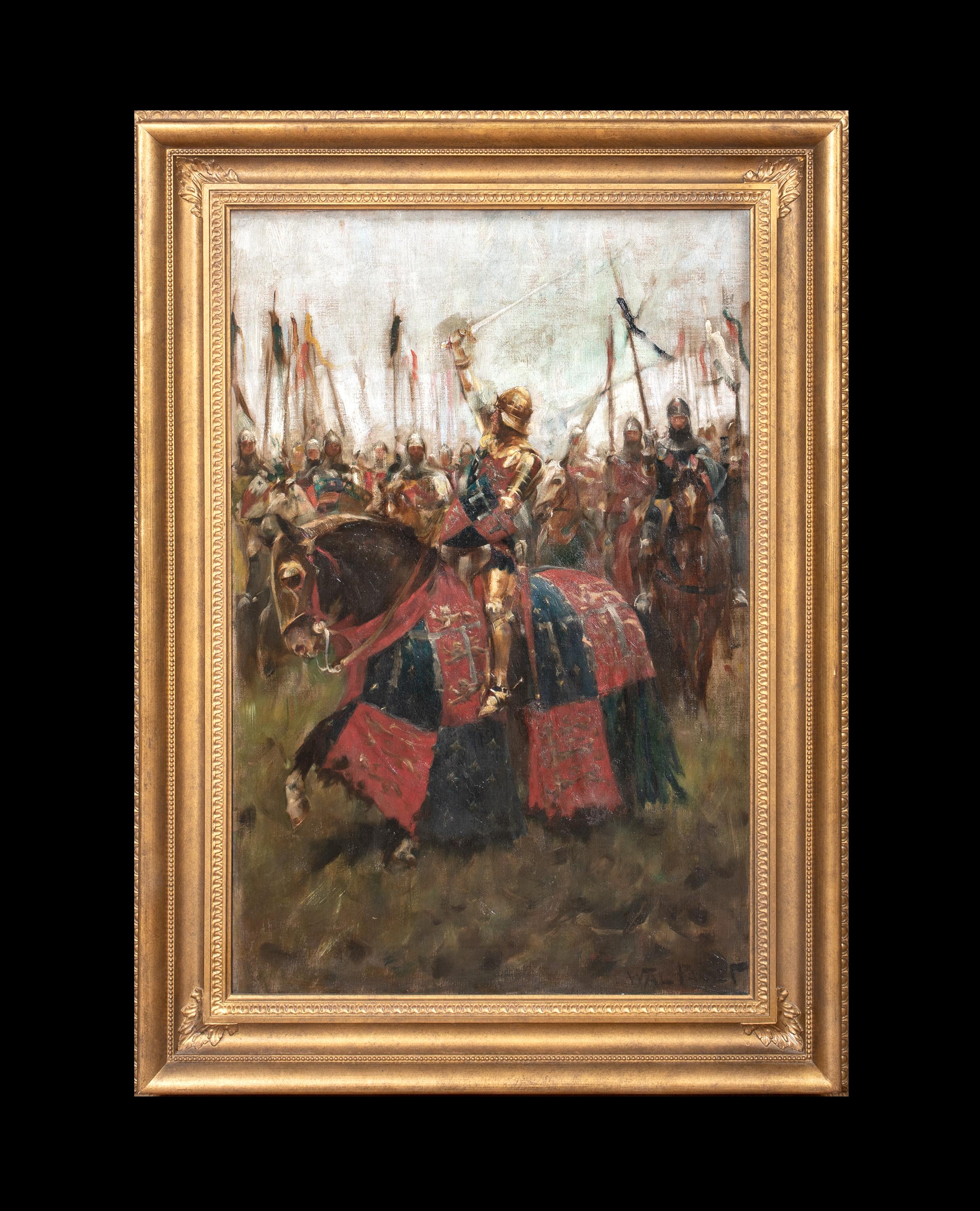 Re Enrico V d'Inghilterra, la battaglia di Agincourt 1415, XIX secolo - Painting di Unknown