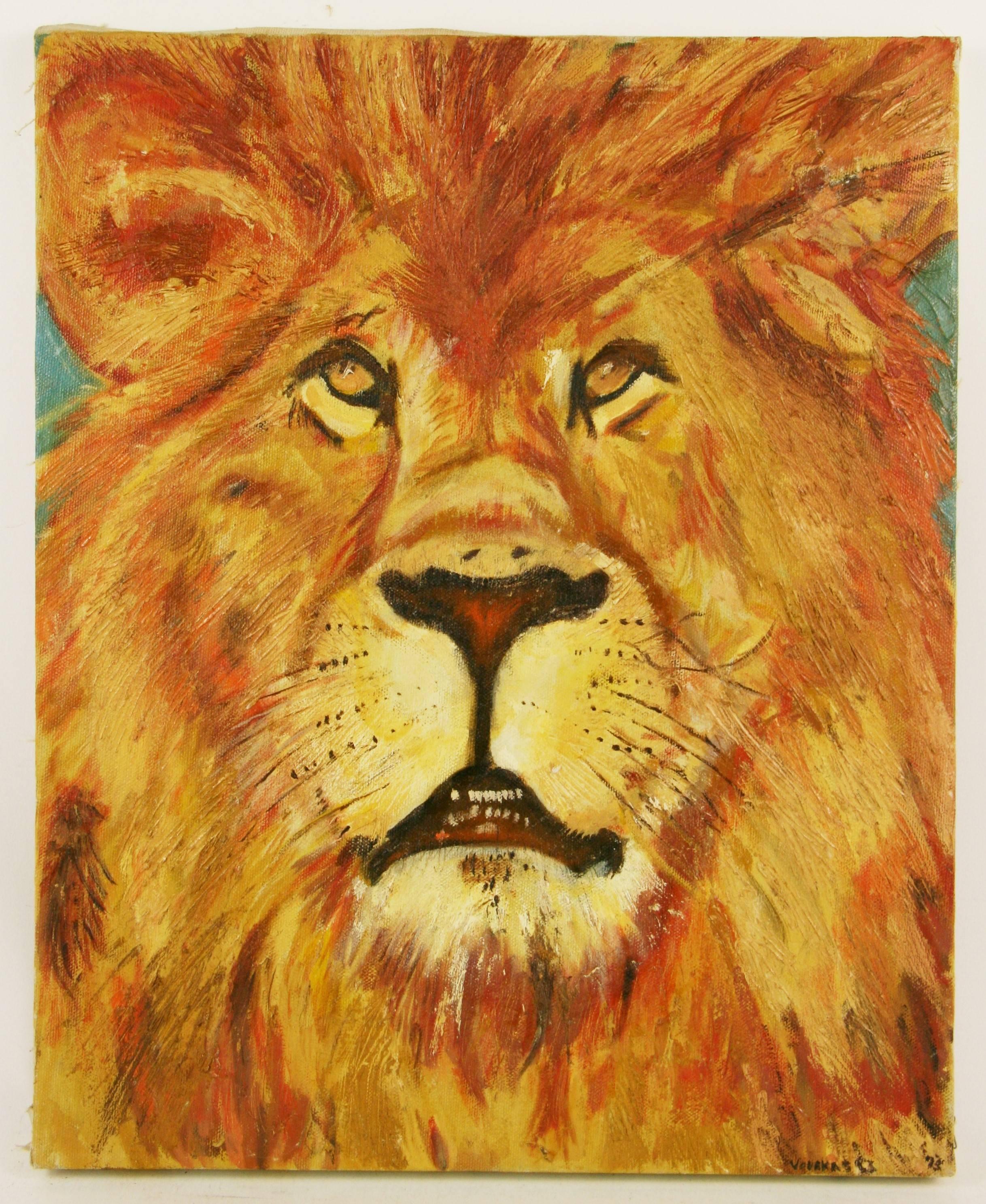 King of the Jungle  Leo The Lion Animal Painting For Sale 1