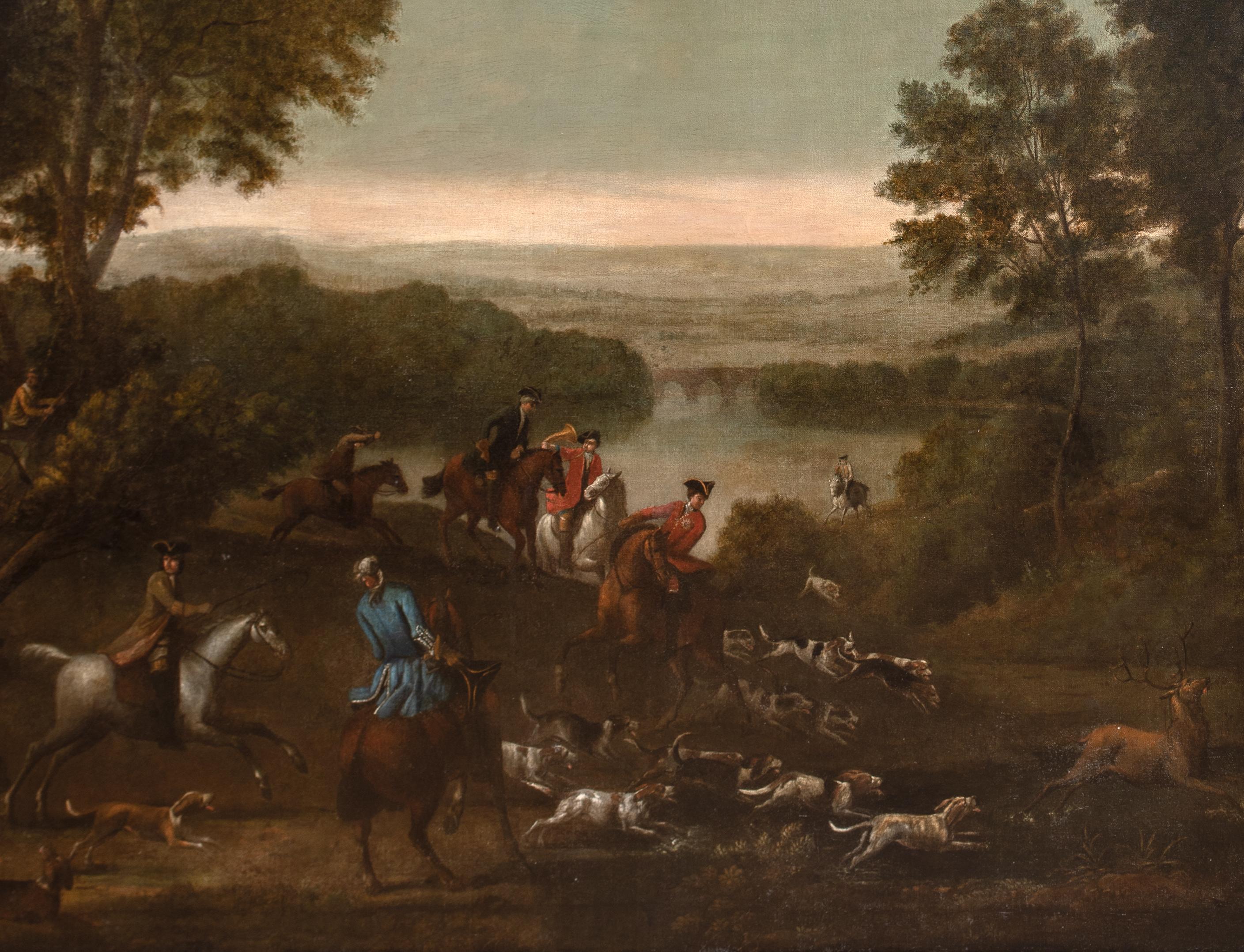 King William III. Hirschjagd auf Hirsch, 18. Jahrhundert  John WOOTTON (1682-1765) im Angebot 1