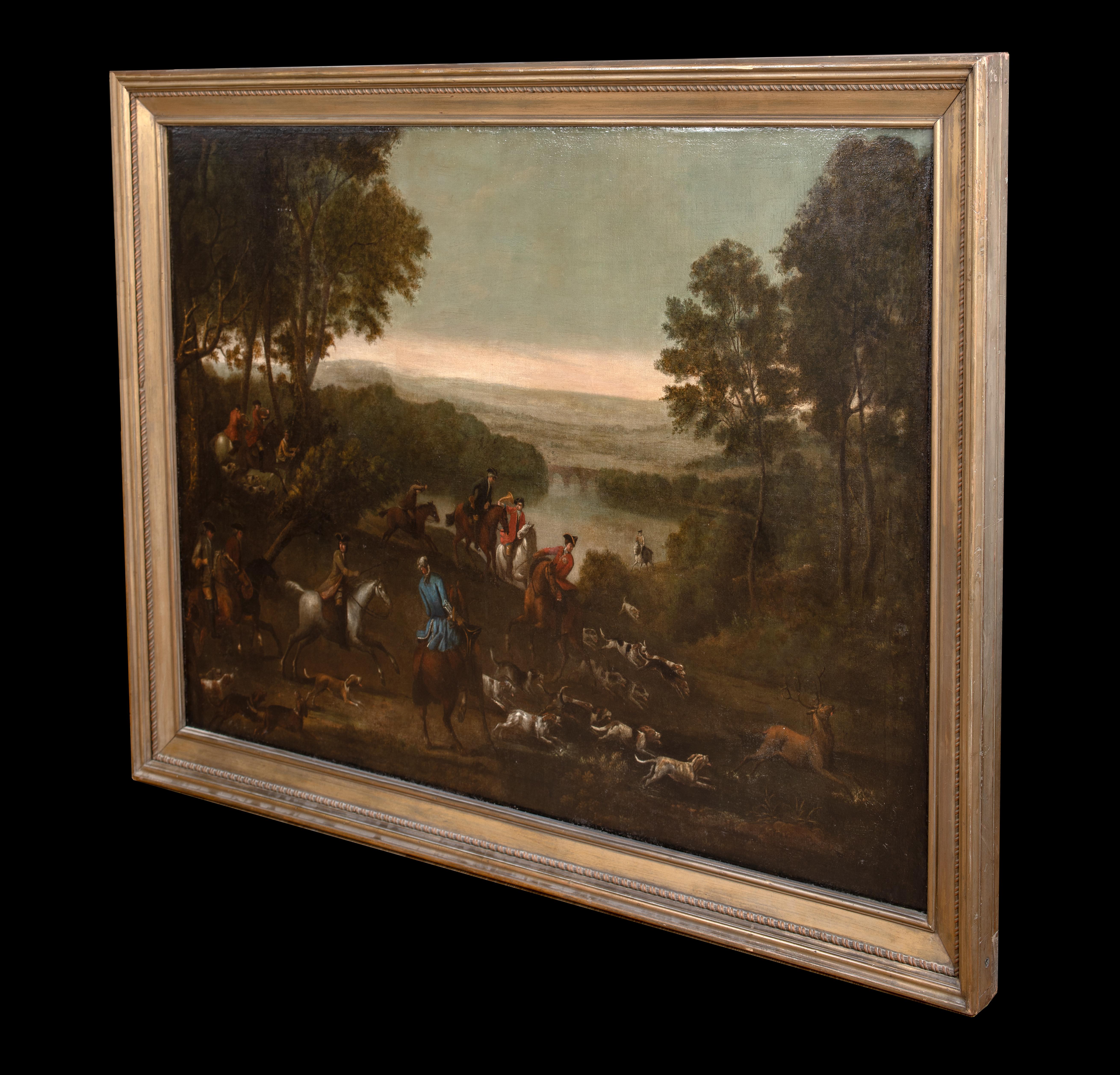 King William III. Hirschjagd auf Hirsch, 18. Jahrhundert  John WOOTTON (1682-1765) im Angebot 4