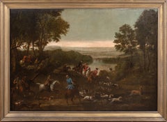 Antique King William III Stag Hunting, 18th Century  John WOOTTON (1682-1765)
