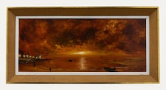 Klee - Olio contemporaneo incorniciato, Tramonto bruciante