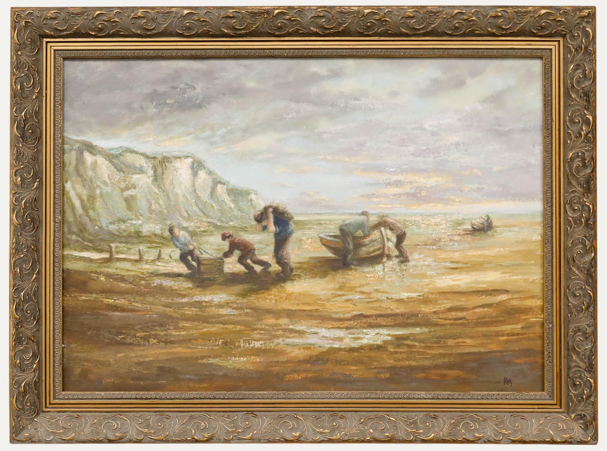 K.K. - Gerahmtes Öl des 20. Jahrhunderts, Die Boote an Land bringen