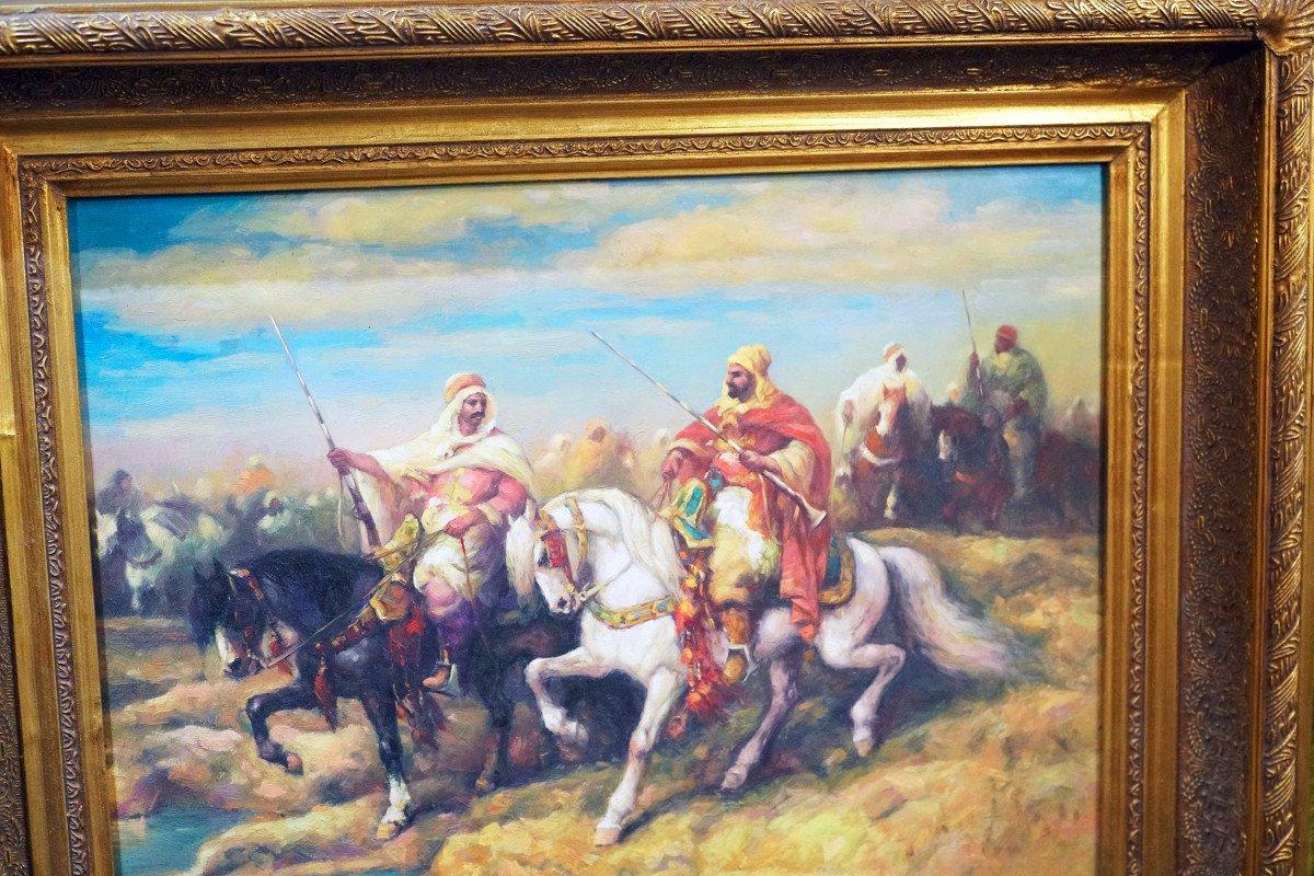 Originales orientalisches Kunstwerk „Ritter im Krieg“, Französische Schule (Impressionismus), Painting, von Unknown