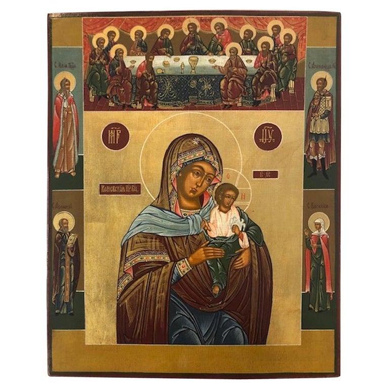 Unknown Figurative Painting - Konevskaya Icon of Mother of God
