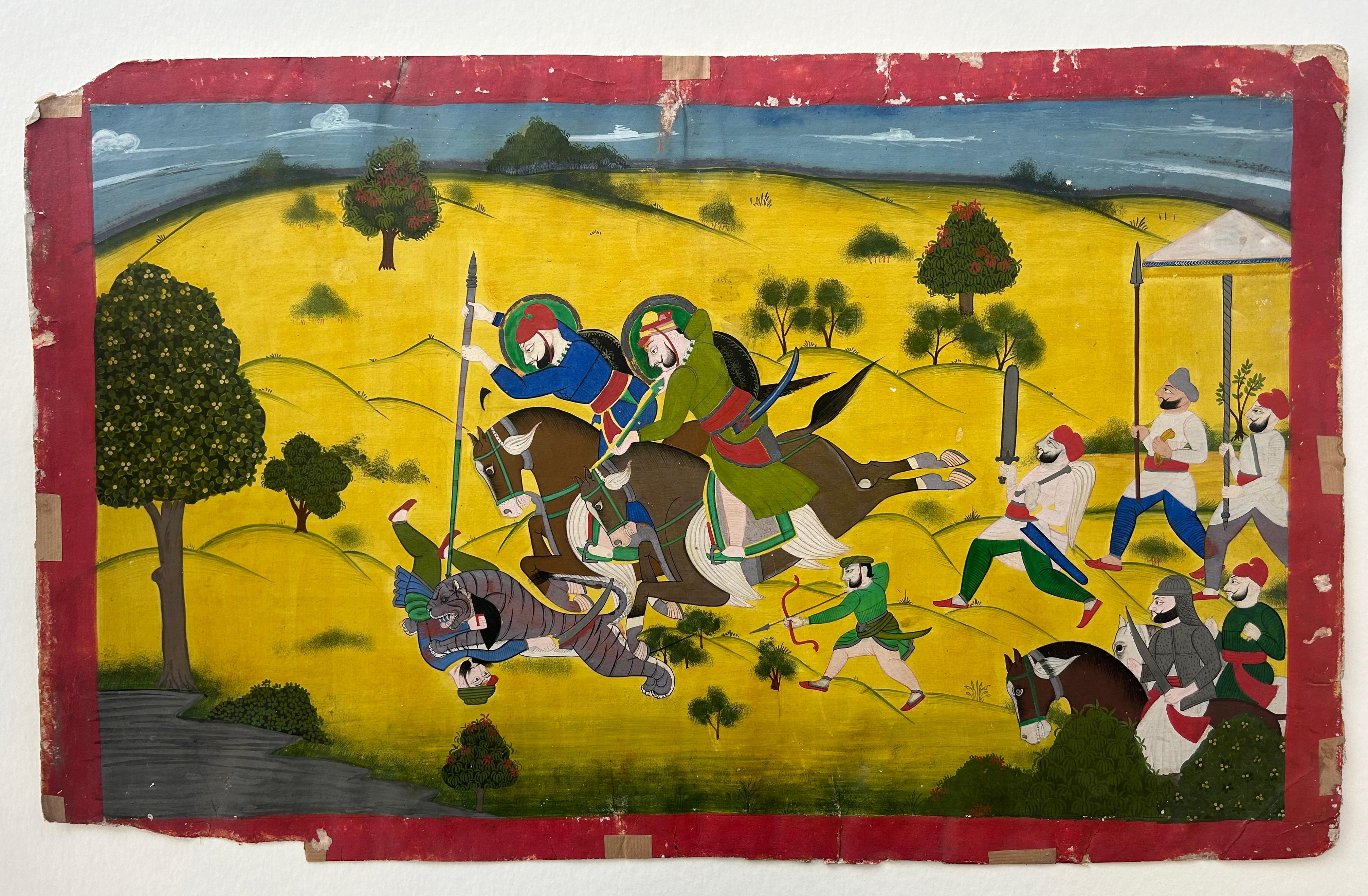 École de Kota Grande peinture miniature indienne du XIXe siècle Collection privée au Royaume-Uni - Painting de Unknown