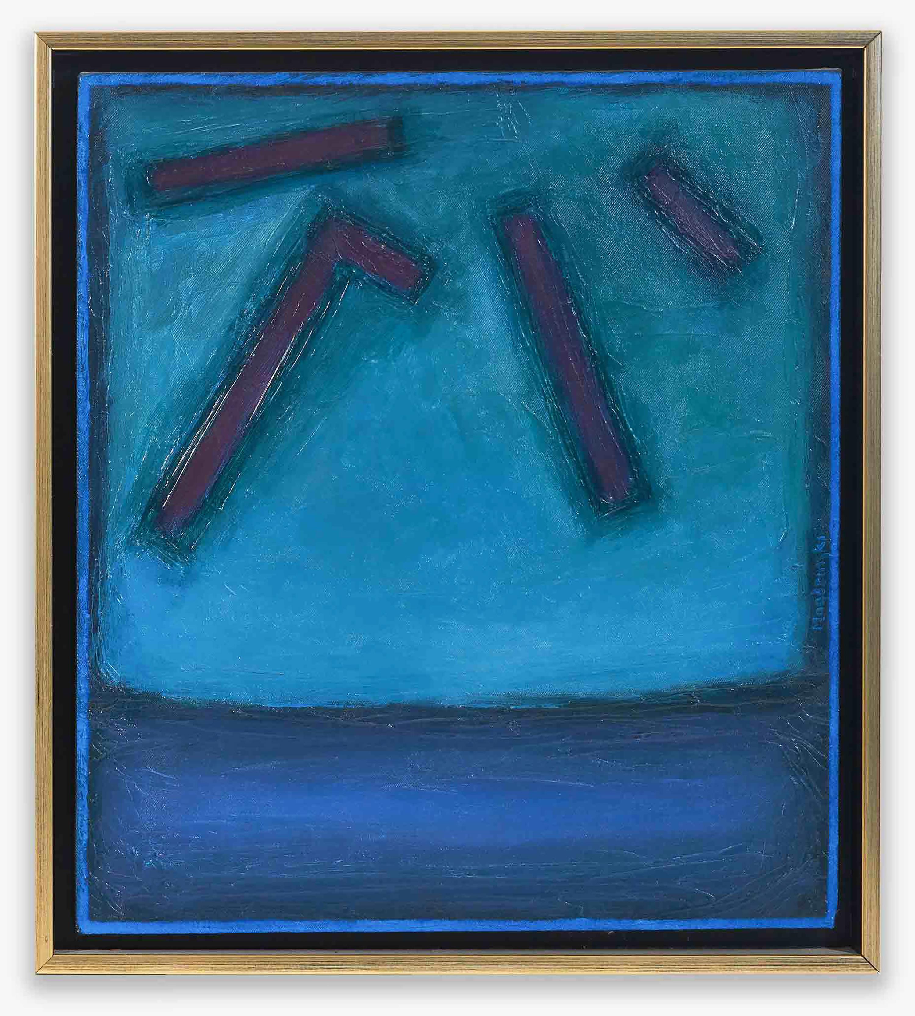 Unknown Abstract Painting –  Kris Magdzinski „“Time is Half Over“, 1993, Original, Öl auf Leinwand