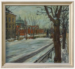Kurt Ahrent - Framed Mid 20th Century Oil, View of the Glyptotek, Copenhagen