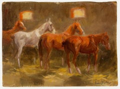 Kurt Glauber (1886-1963) - Mid 20th Century Oil, In the Stable