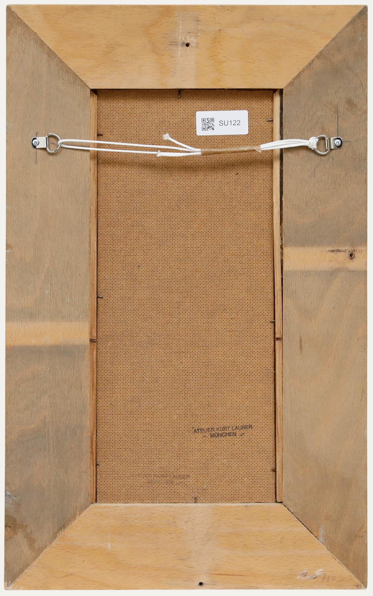 Kurt Lauber (1893-1971) - Gerahmtes Öl aus der Mitte des 20. Jahrhunderts, Stehender weiblicher Akt (Braun), Nude Painting, von Unknown