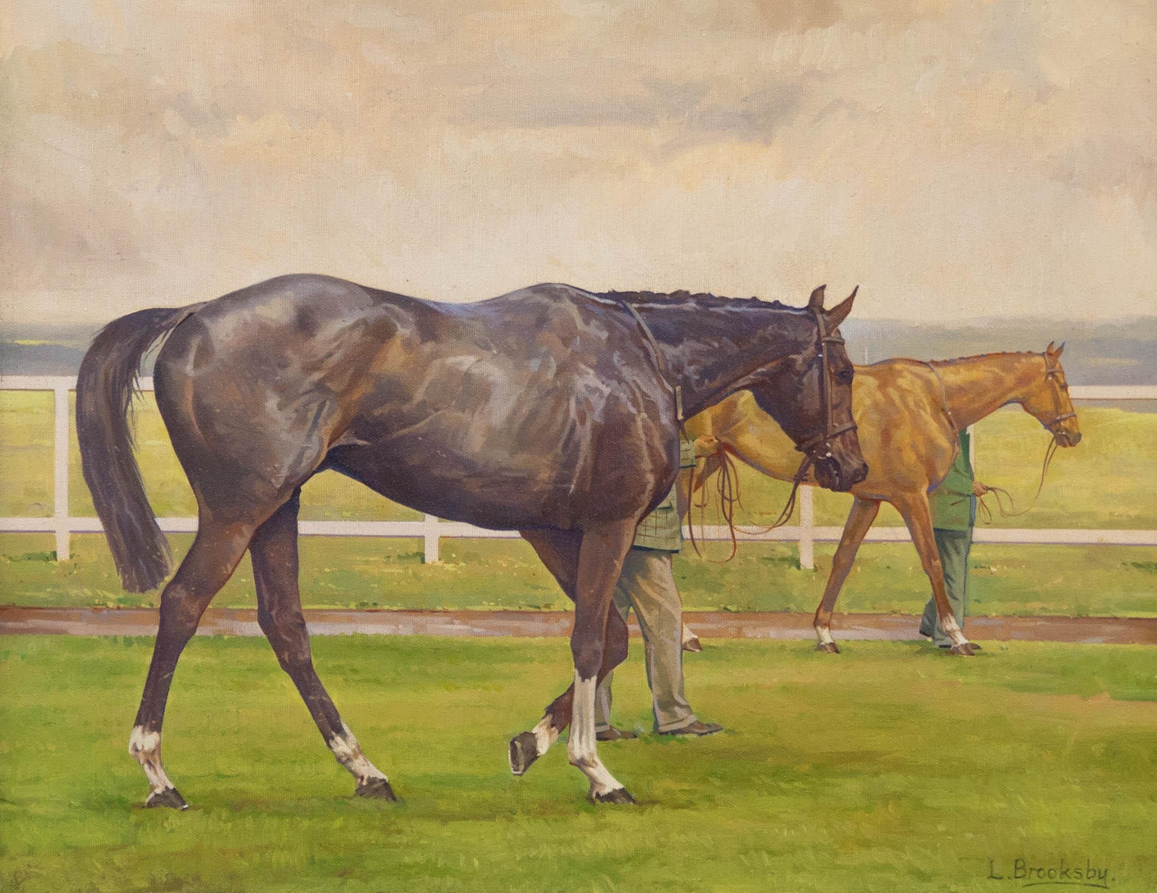 L. Brooksby - 20th Century Oil, Walking the Track - Painting by Unknown