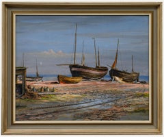 L. Colborn  Ölgemälde, Ende des Fischertages – Anfang des 20. Jahrhunderts