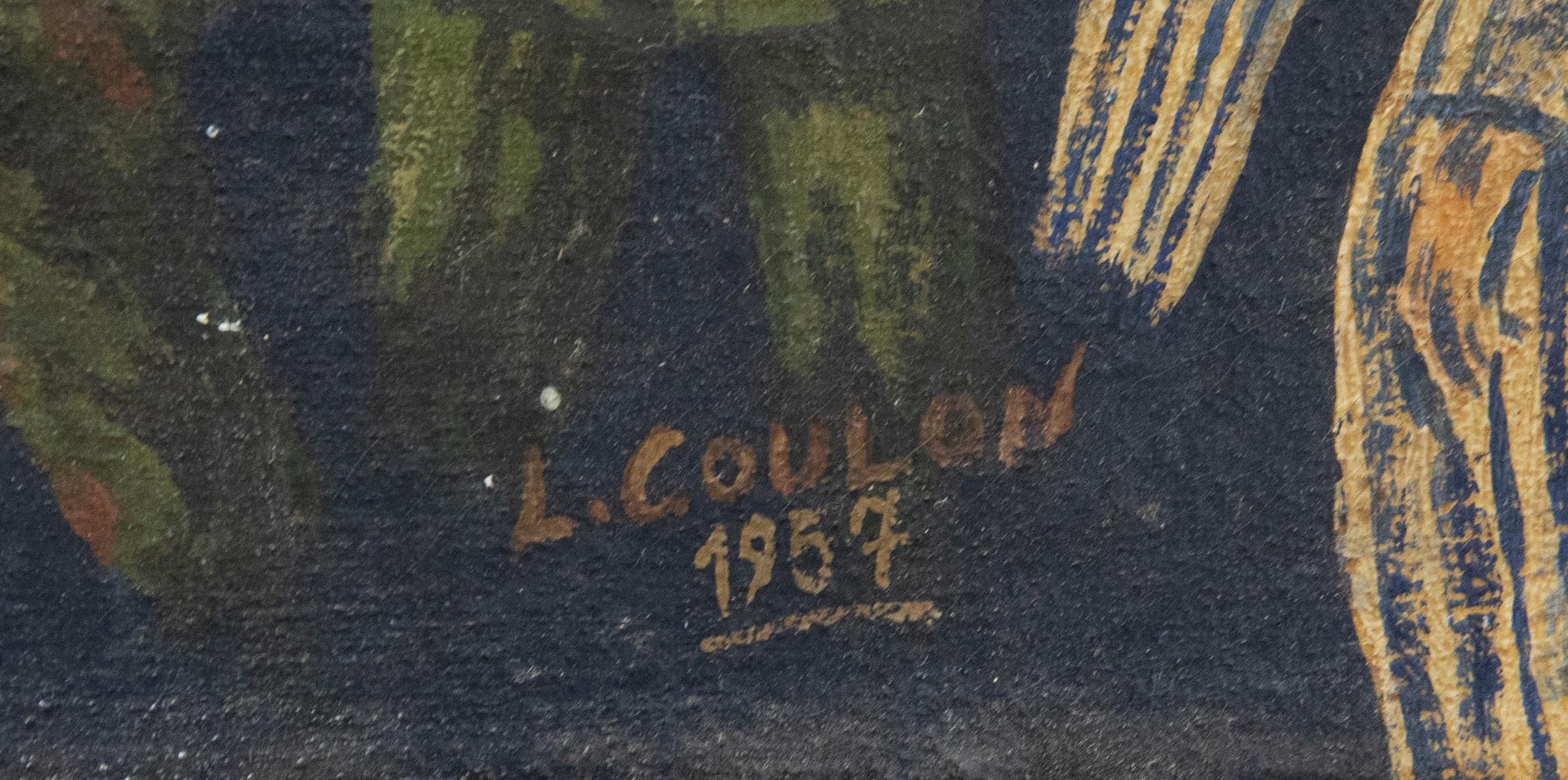 L. Coulon - French School 1957 Oil, Fallen Comrade For Sale 2