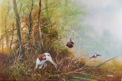 Vintage L. Elford - Signed Mid 20th Century Oil, Hunting Dog