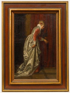 L. F. Gose - Framed 19th Century Oil, A Gentleman's Kiss