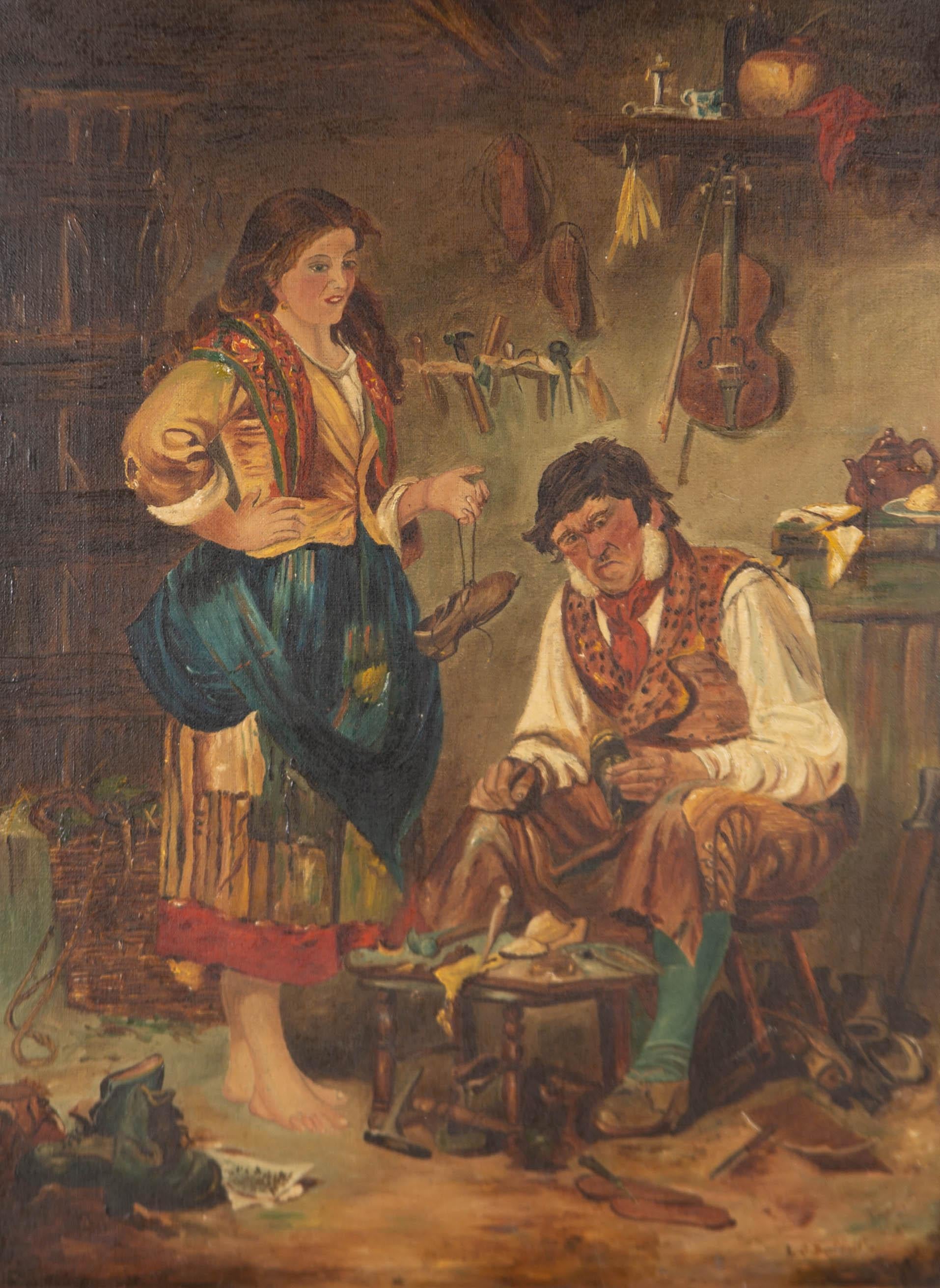 L G Duffill - Late 19th Century Oil, The Cobbler And His Wife - Painting by Unknown