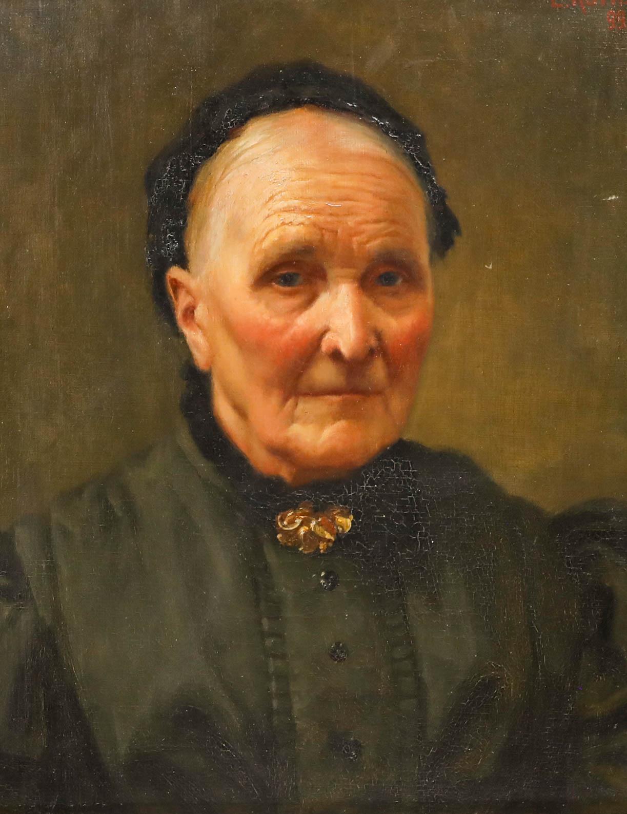 L. Roth  - 1899 Huile, Portrait d'une veuve - Painting de Unknown