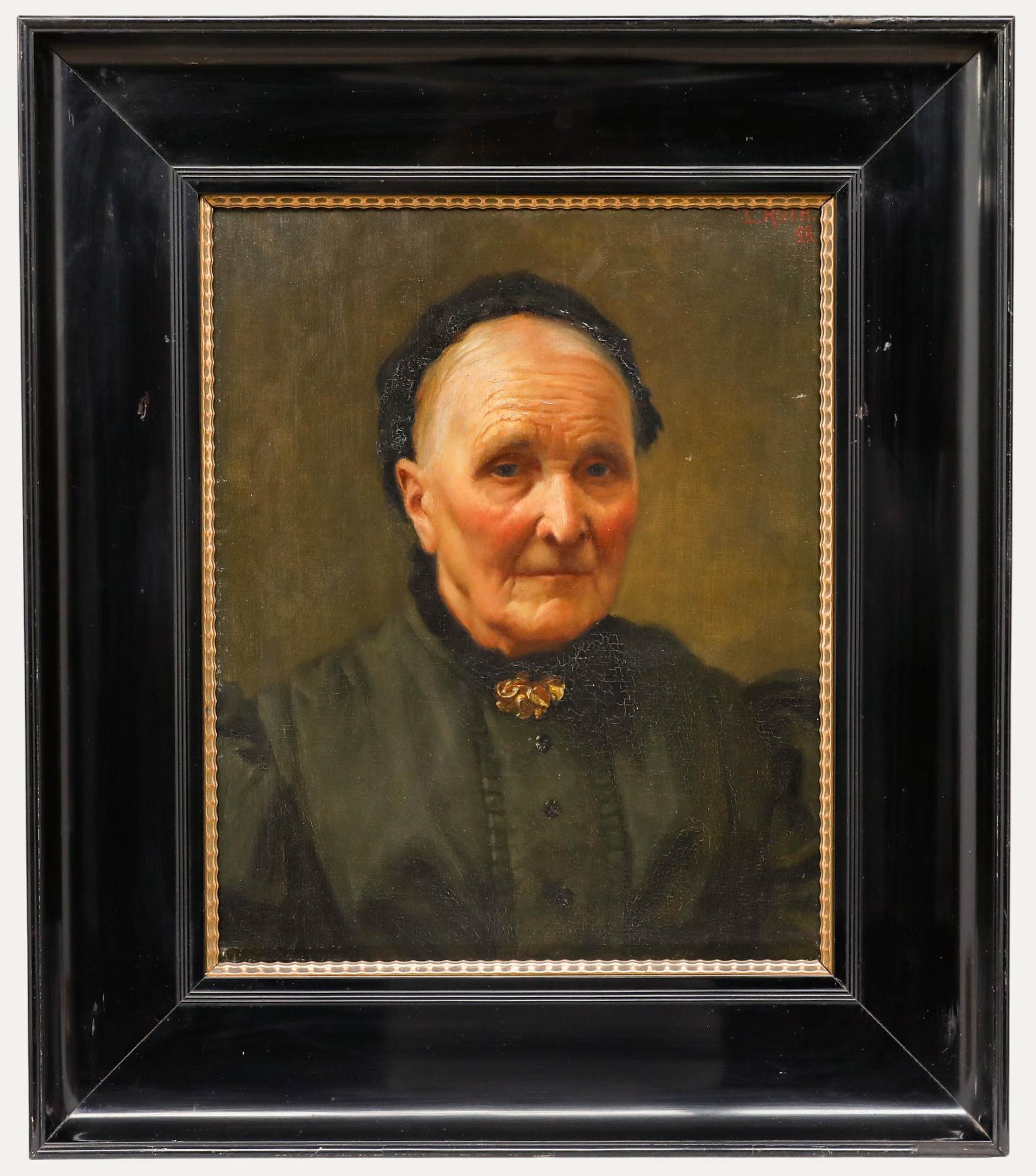 L. Roth  - 1899 Huile, Portrait d'une veuve