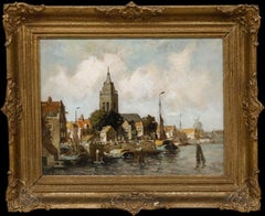 L. Schmitt - Framed Early 20th Century Oil, View of a Dutch Town