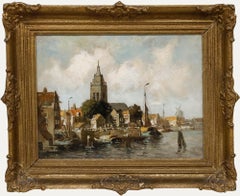 L. Schmitt - Framed Early 20th Century Oil, View of a Dutch Town