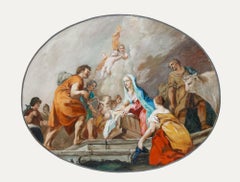 Antique L. Wagner  - German School  1929 Oil, The Nativity