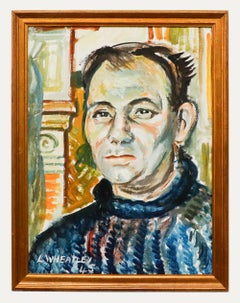 L. Wheatley - 1945 Óleo, Autorretrato