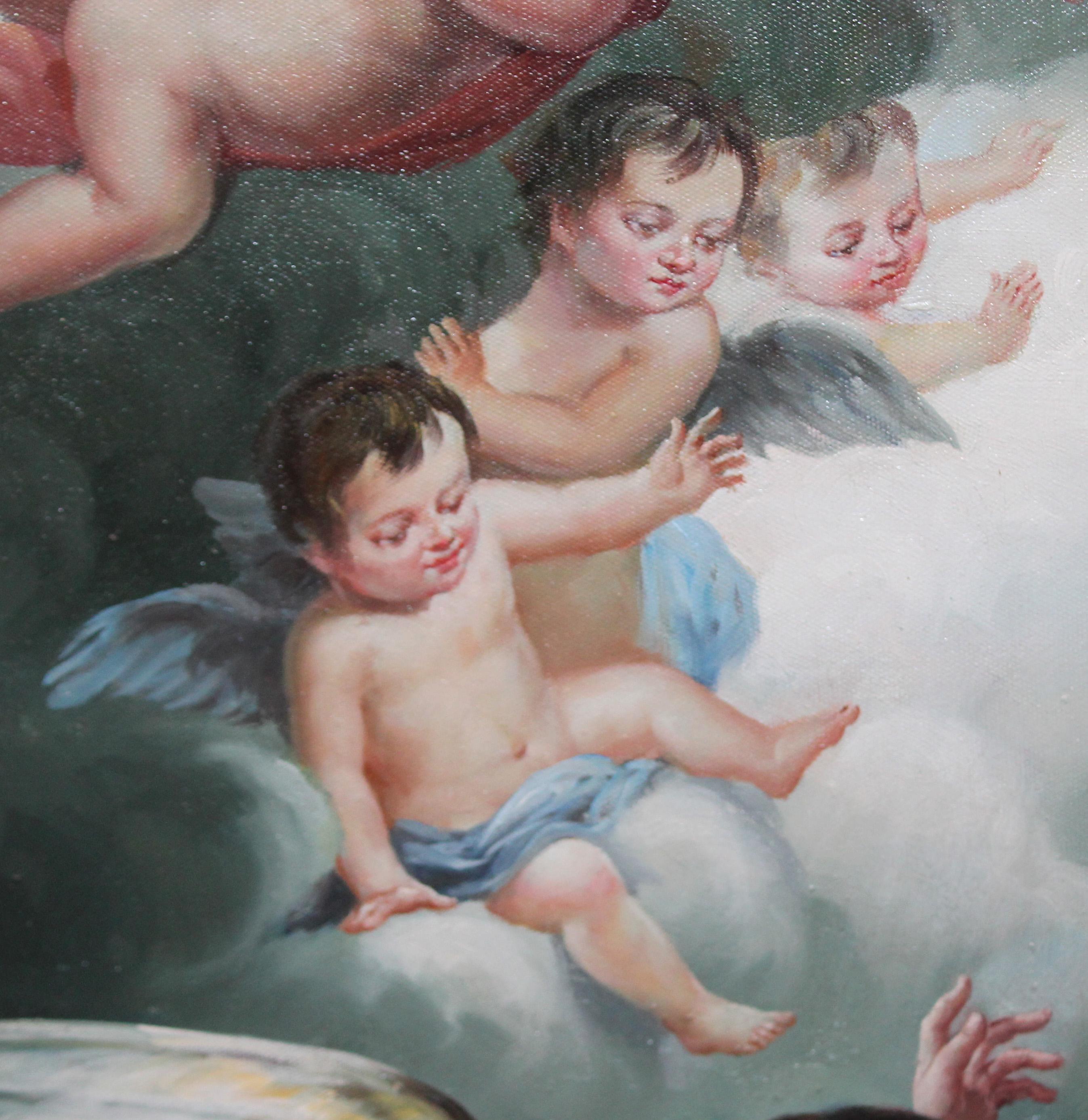 La Anunciación (Según Bartolome Esteban Murillo) - Óleo sobre tela in vendita 5